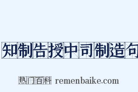 知制告授中司制造句是什么意思的图片
